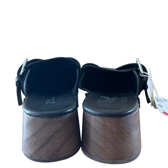 NWT ZARA black wooden clogs - Picture 5 of 7